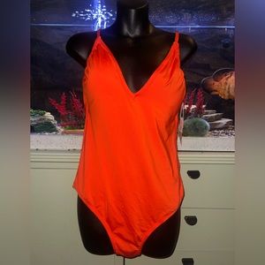 New with tags ladies orange swimsuit size L